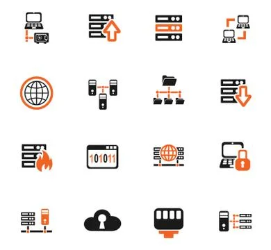 Server icon set 스톡 일러스트