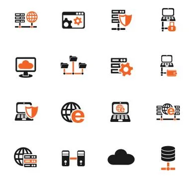 Server icon set Stock Illustration