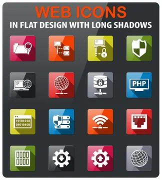 Server icon set Stock Illustration