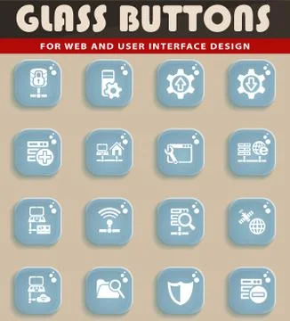 Server icon set 스톡 일러스트