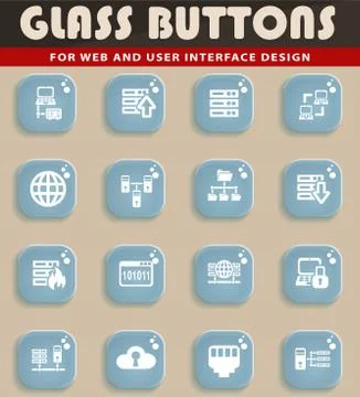 Server icon set Stock Illustration