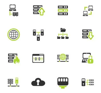 Server icon set Stock Illustration