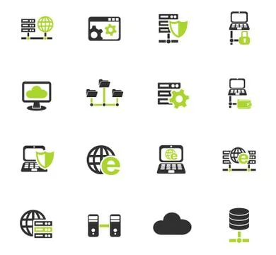 Server icon set 스톡 일러스트