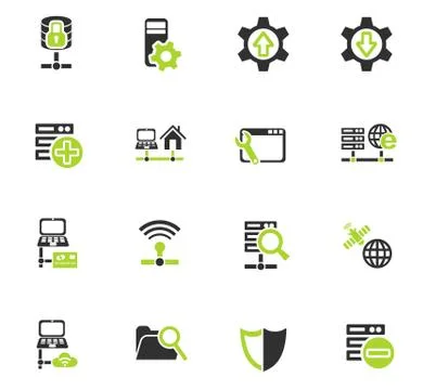 Server icon set Stock Illustration