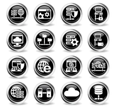 Server icon set Stock Illustration