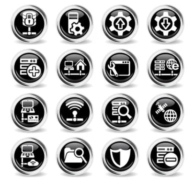 Server icon set Stock Illustration