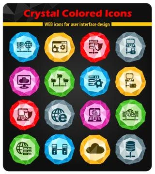 Server icon set Stock Illustration