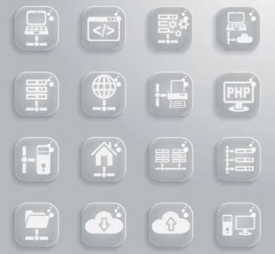 Server icon set Stock Illustration