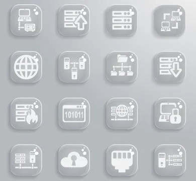 Server icon set 스톡 일러스트