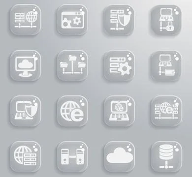 Server icon set 스톡 일러스트