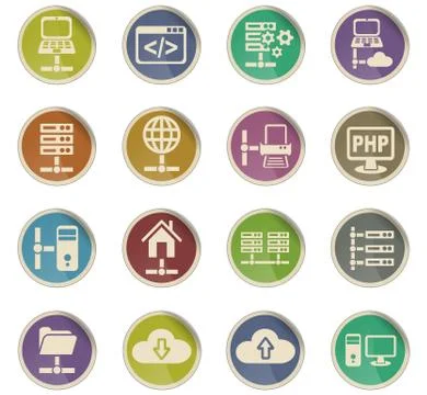 Server icon set 스톡 일러스트