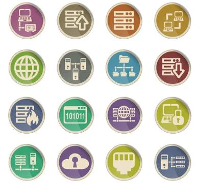 Server icon set Stock Illustration