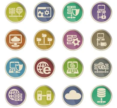 Server icon set Stock Illustration
