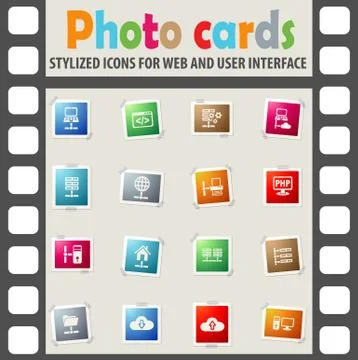 Server icon set Stock Illustration