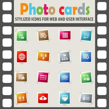 Server icon set Stock Illustration