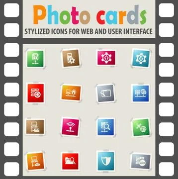 Server icon set Stock Illustration