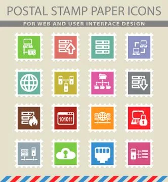 Server icon set 스톡 일러스트