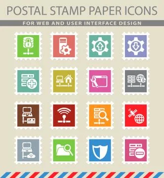 Server icon set Stock Illustration