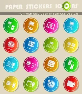 Server icon set Stock Illustration