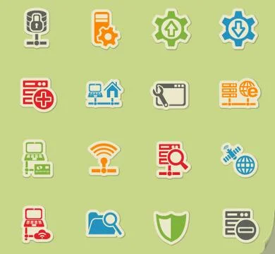 Server icon set 스톡 일러스트