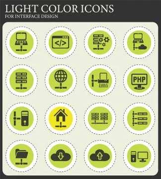 Server icon set Stock Illustration
