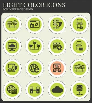 Server icon set Stock Illustration