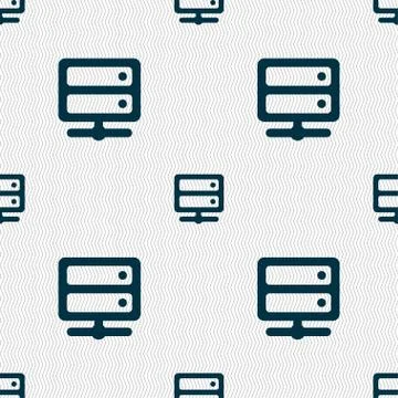 Server icon sign. Seamless pattern with geometric texture. Vector Stock Illustration
