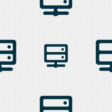 Server icon sign. Seamless pattern with geometric texture. Vector Illustrazione stock
