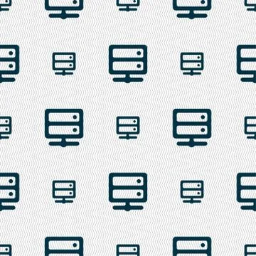 Server icon sign. Seamless pattern with geometric texture. Vector 스톡 일러스트
