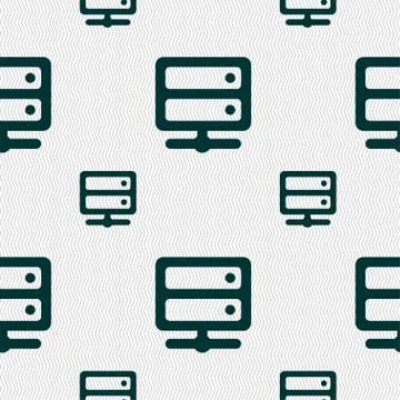 Server icon sign. Seamless pattern with geometric texture. Vector Illustrazione stock