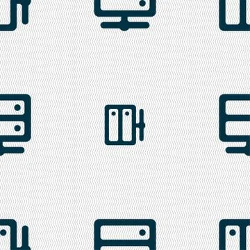 Server icon sign. Seamless pattern with geometric texture. Vector 스톡 일러스트