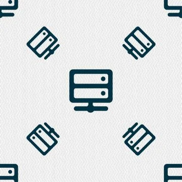 Server icon sign. Seamless pattern with geometric texture. Vector Stock Illustration
