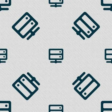 Server icon sign. Seamless pattern with geometric texture. Vector Illustrazione stock