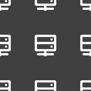 Server icon sign. Seamless pattern on a gray background. Vector イラスト素材