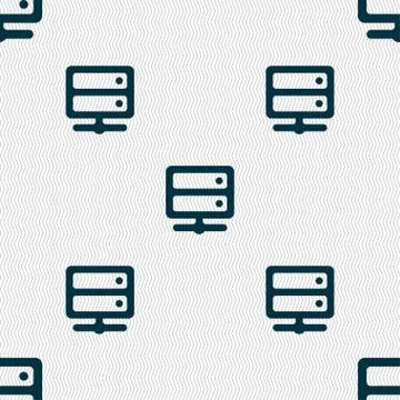 Server icon sign. Seamless pattern with geometric texture. Illustrazione stock