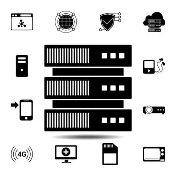 Server icon. Simple glyph vector element of Technology icons set for UI and U 스톡 일러스트