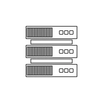 Server icon. Simple outline vector of technology set for UI and UX, website o 스톡 일러스트