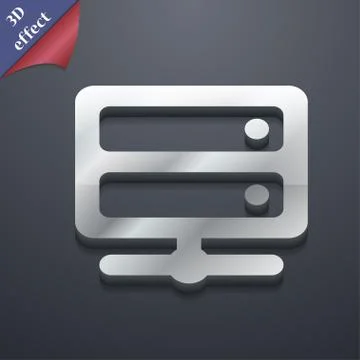 Server icon symbol. 3D style. Trendy, modern design with space for your text . R Illustrazione stock