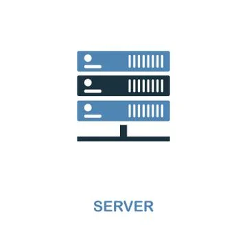 Server icon in two colors. Simple element symbol. Server icon design from 库存插图