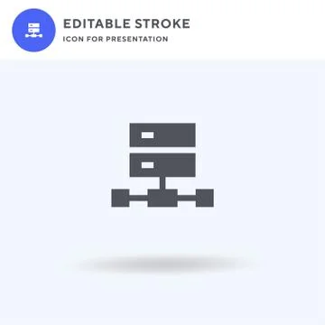 Server icon vector, filled flat sign, solid pictogram isolated on white, logo Stock Illustration