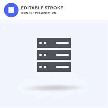 Server icon vector, filled flat sign, solid pictogram isolated on white, logo Stock Illustration