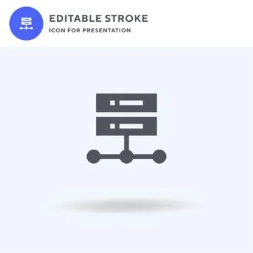 Server icon vector, filled flat sign, solid pictogram isolated on white, logo Stock Illustration