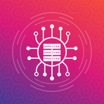 Server icon, vector pictogram Illustrazione stock