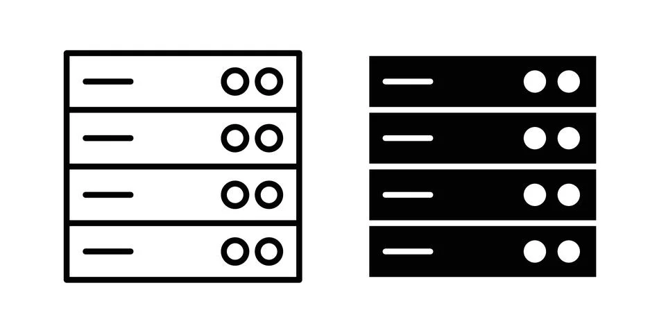 Server icon vector symbol graphics Stock Illustration