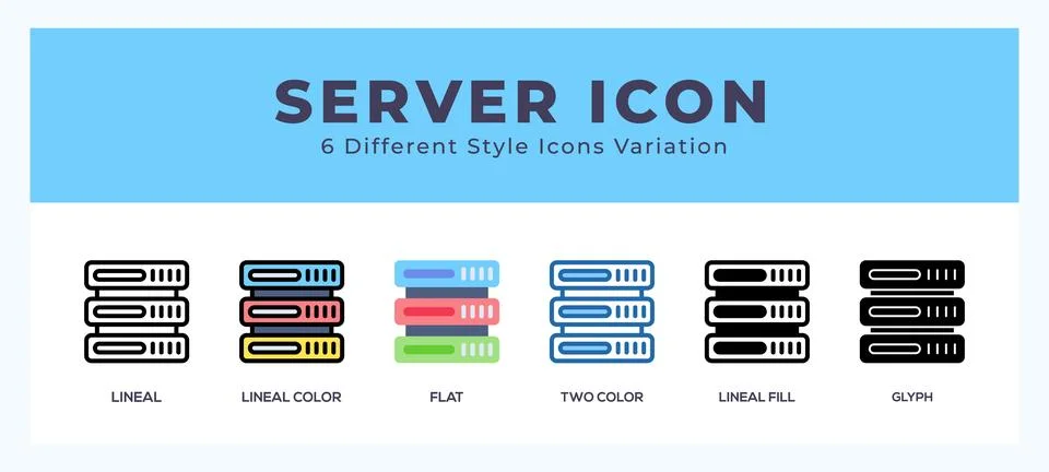Server icons set. Different style of icons simple vector illustration. Stock Illustration