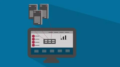 Server Information Graphic with shadow Illustration