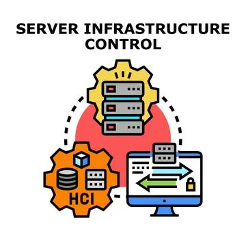 Server infrastructure control and management concept Stock Illustration