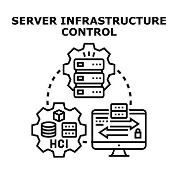Server infrastructure control and management concept Stock Illustration