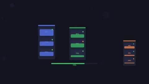 Server infrastructure corporate tech scene. Flat design dark mode Stock Footage 342621436