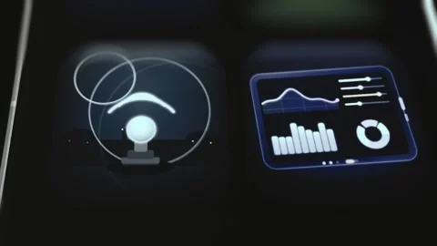 Server Infrastructure Forecasting Analytics Display with Interactive Data Stock Footage 340549587